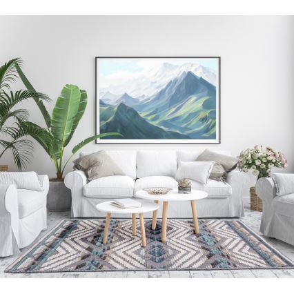 Orientalinis kilimas NEPAL 200x280 cm mėlyna/pilka/kreminė