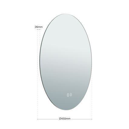 LED Vonios sieninis veidrodis su apšvietimu FOCUS LED/18W/230V 3000/4200/6000K d. 45 cm IP44