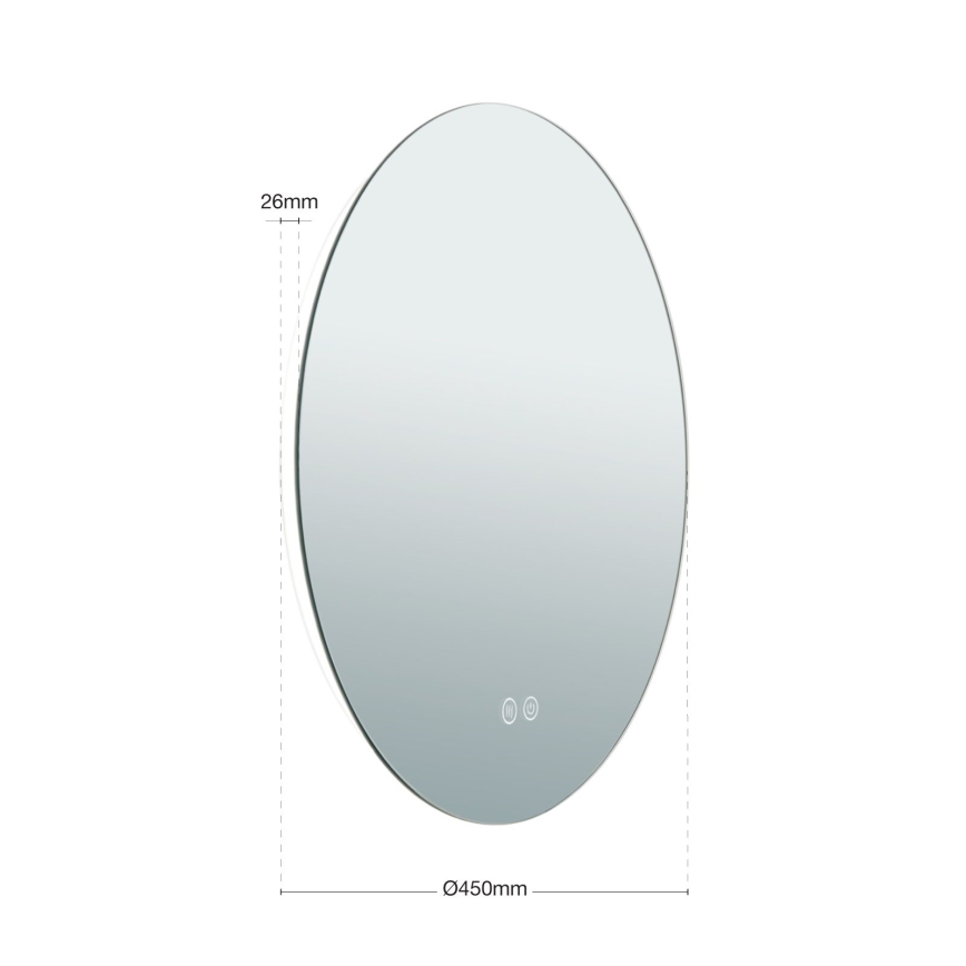 LED Vonios sieninis veidrodis su apšvietimu FOCUS LED/18W/230V 3000/4200/6000K d. 45 cm IP44