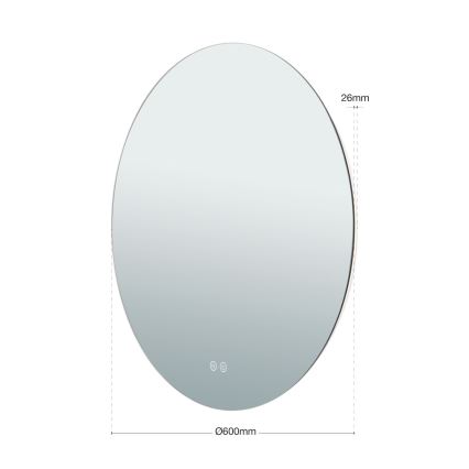 LED Vonios sieninis veidrodis su apšvietimu FOCUS LED/25W/230V 3000/4200/6000K d. 60 cm IP44