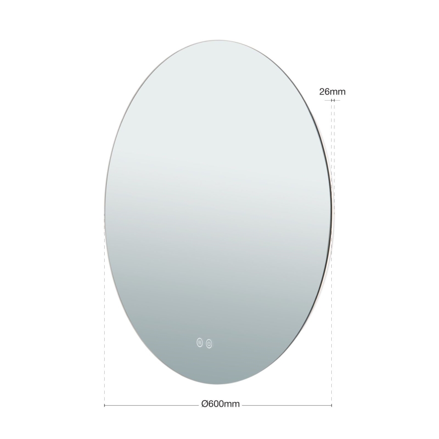 LED Vonios sieninis veidrodis su apšvietimu FOCUS LED/25W/230V 3000/4200/6000K d. 60 cm IP44