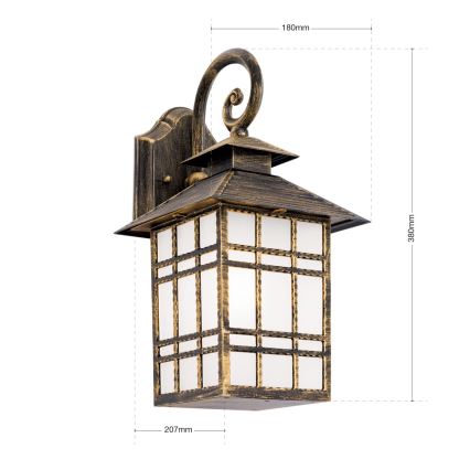 Lauko sieninis šviestuvas KIKO 1xE27/11W/230V IP44 bronza/patina