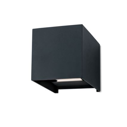 LED sieninis lauko šviestuvas CUBE 2xLED/3W/230V IP54 antracitas