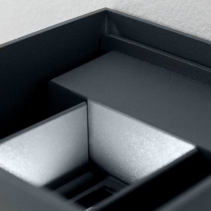 LED sieninis lauko šviestuvas CUBE 2xLED/3W/230V IP54 antracitas