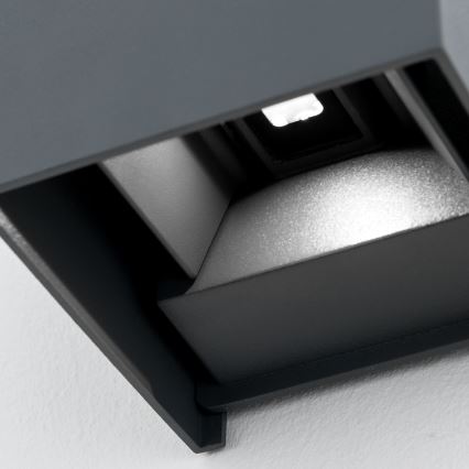 LED sieninis lauko šviestuvas CUBE 2xLED/3W/230V IP54 antracitas