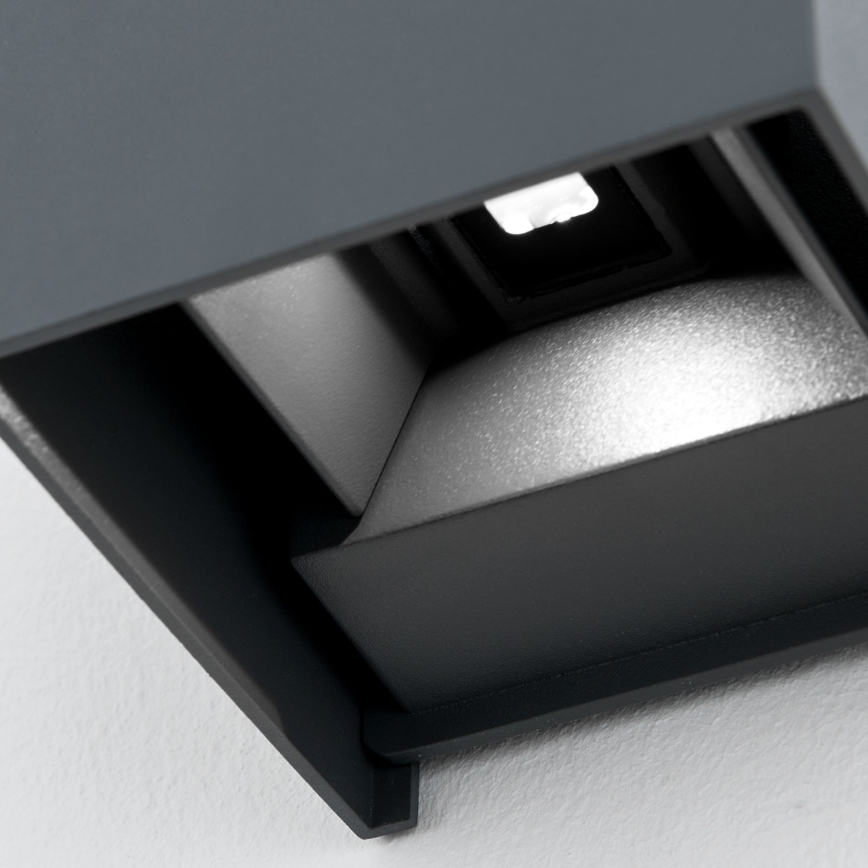 LED sieninis lauko šviestuvas CUBE 2xLED/3W/230V IP54 antracitas
