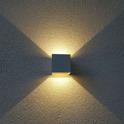 LED sieninis lauko šviestuvas CUBE 2xLED/3W/230V IP54 balta
