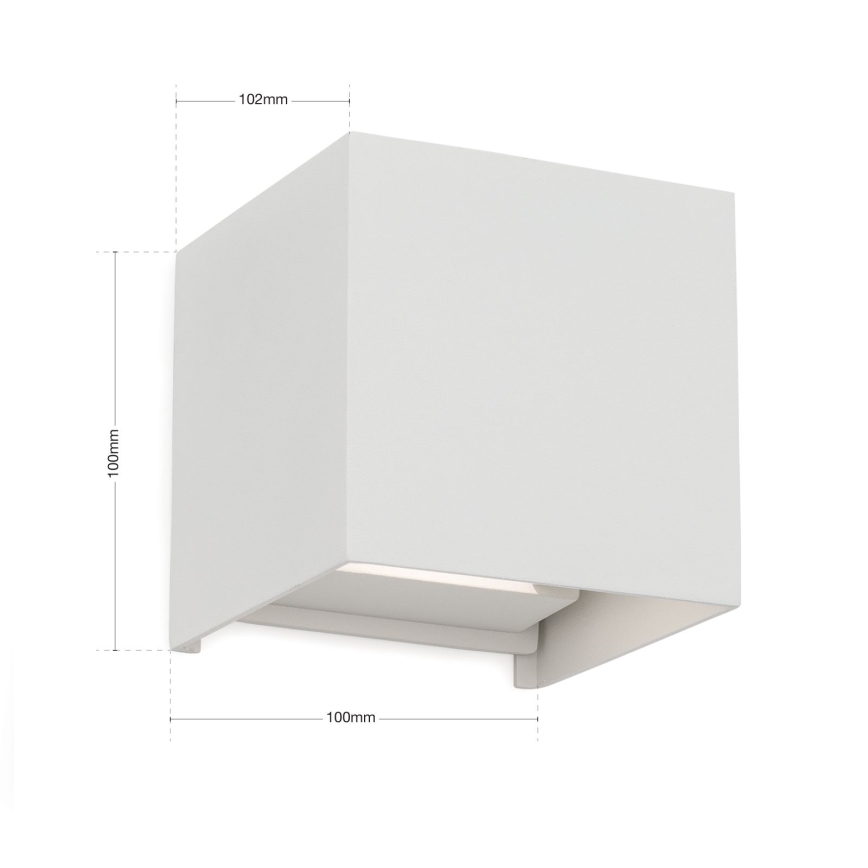 LED sieninis lauko šviestuvas CUBE 2xLED/3W/230V IP54 balta