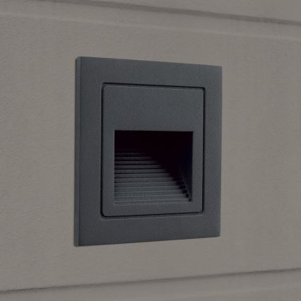 LED Įmontuotas šviestuvas LORO LED/2W/230V IP65 antracitas