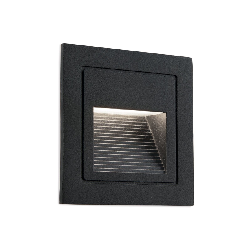 LED Įmontuotas šviestuvas LORO LED/2W/230V IP65 juoda