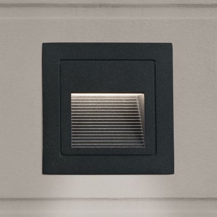 LED Įmontuotas šviestuvas LORO LED/2W/230V IP65 juoda