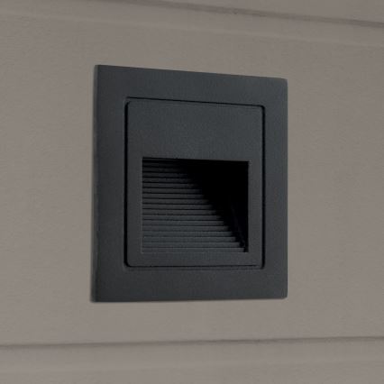 LED Įmontuotas šviestuvas LORO LED/2W/230V IP65 juoda