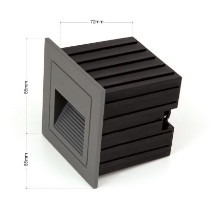 LED Įmontuojamas šviestuvas LORO LED/2W/230V IP65 antracitas
