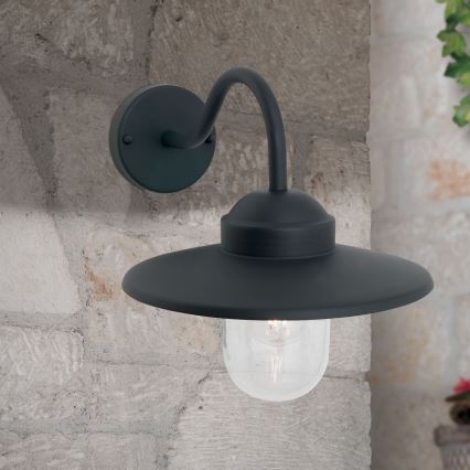 Lauko sieninis šviestuvas EDWARD 1xE27/60W/230V IP44 juoda