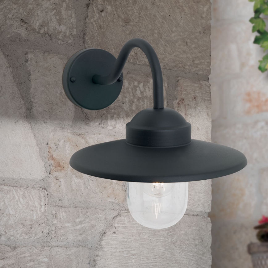Lauko sieninis šviestuvas EDWARD 1xE27/60W/230V IP44 juoda