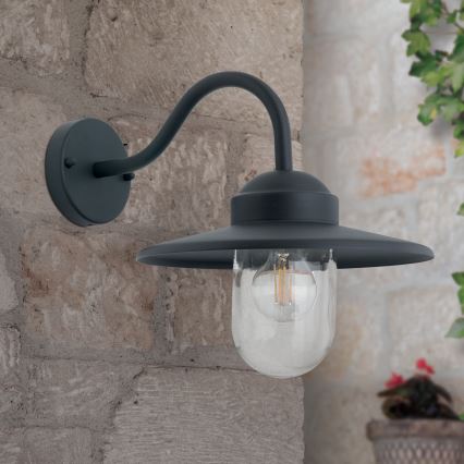 Lauko sieninis šviestuvas EDWARD 1xE27/60W/230V IP44 juoda