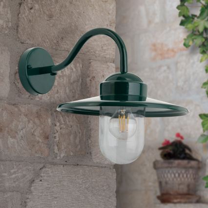 Lauko sieninis šviestuvas EDWARD 1xE27/60W/230V IP44 žalia