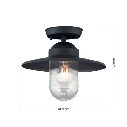 Lauko pritvirtinamas sietynas EDWARD 1xE27/60W/230V IP44 juoda