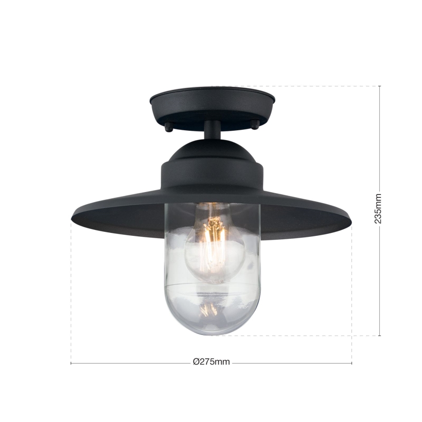 Lauko pritvirtinamas sietynas EDWARD 1xE27/60W/230V IP44 juoda