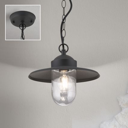 Pakabinamas lauko šviestuvas EDWARD 1xE27/60W/230V IP44 juoda