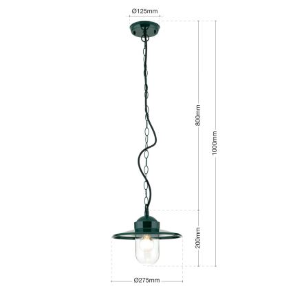 Pakabinamas lauko šviestuvas EDWARD 1xE27/60W/230V IP44 žalia