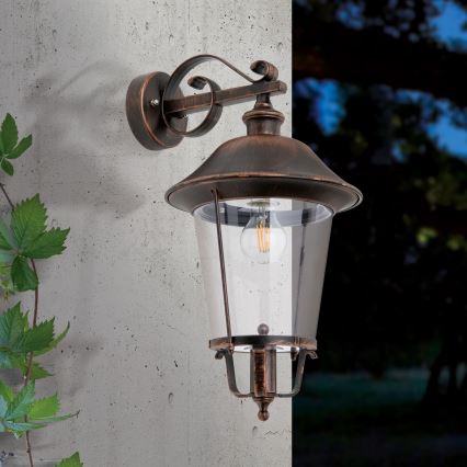 Lauko sieninis šviestuvas KENZO 1xE27/100W/230V IP44 bronza/patina