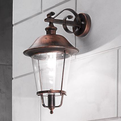 Lauko sieninis šviestuvas KENZO 1xE27/100W/230V IP44 bronza/patina