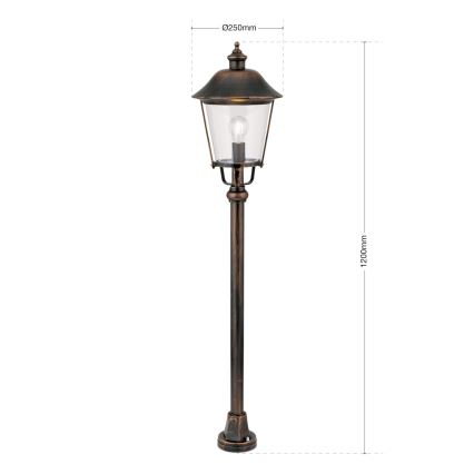 Lauko šviestuvas KENZO 1xE27/100W/230V IP44 bronza/patina