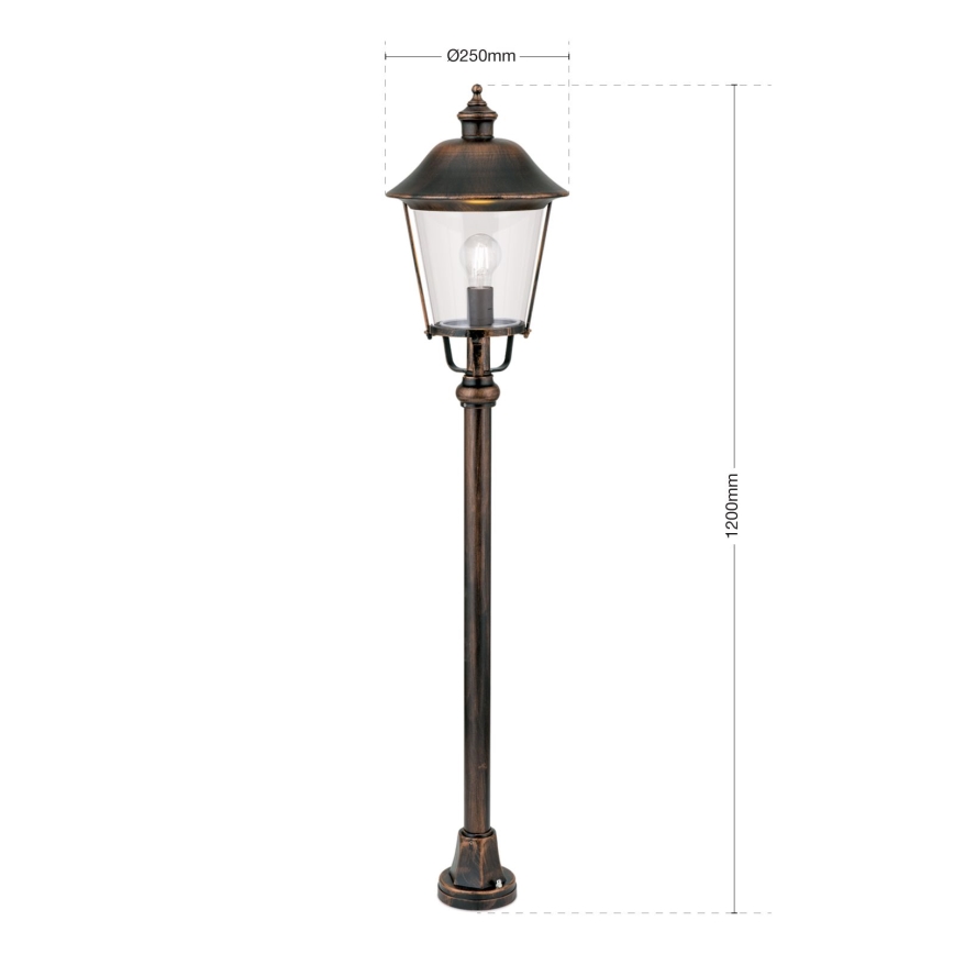 Lauko šviestuvas KENZO 1xE27/100W/230V IP44 bronza/patina
