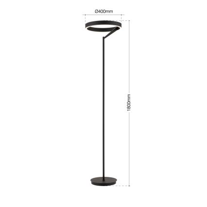 Reguliuojamas LED toršeras KOLK LED/40W/230V 2700/4000K juodas