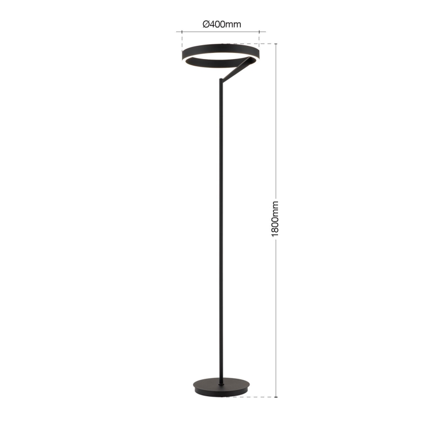 Reguliuojamas LED toršeras KOLK LED/40W/230V 2700/4000K juodas