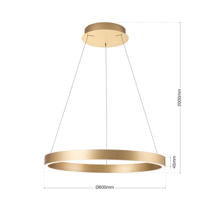 dimeriuojamas LED pakabinamas šviestuvas ant laido KOLK LED/60W/230V 2700/3000/4000K skersmuo 60 cm auksinis