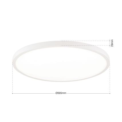 Reguliuojamas LED lubinis šviestuvas DISC, 46 W, 230 V, 2700/3000/4000 K, skersmuo 60 cm, baltas