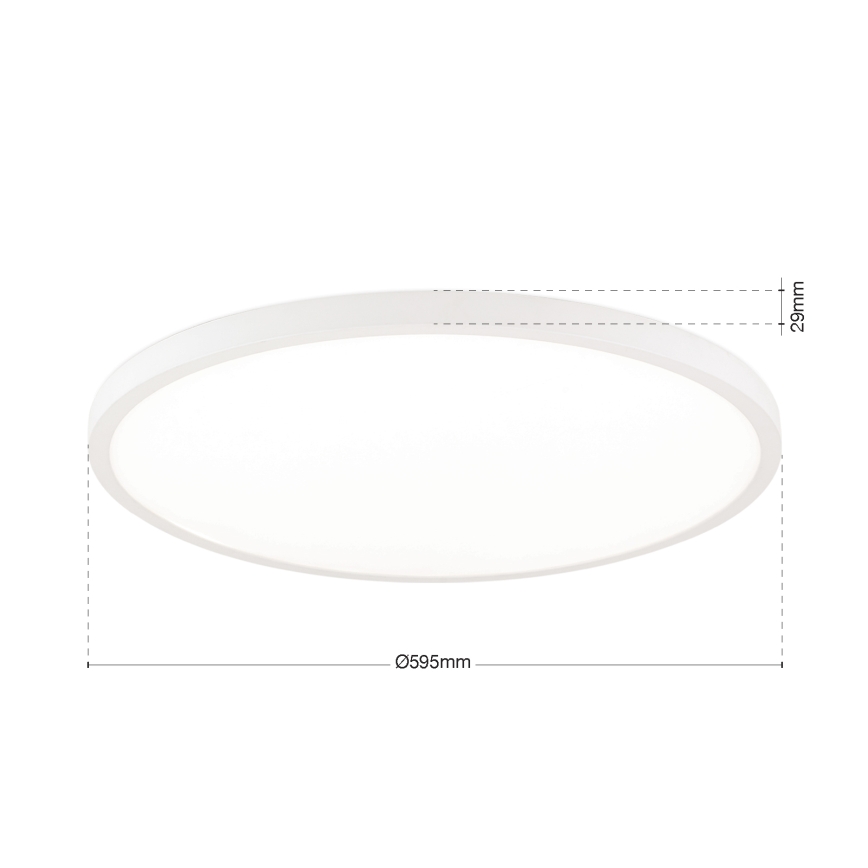 Reguliuojamas LED lubinis šviestuvas DISC, 46 W, 230 V, 2700/3000/4000 K, skersmuo 60 cm, baltas