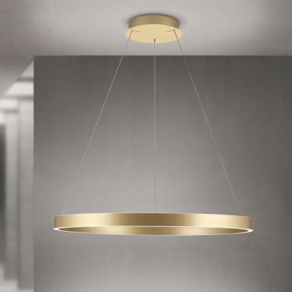 reguliuojama LED liustra ant laido KOLK LED/80W/230V 2700/3000/4000K Ø 80 cm auksinė