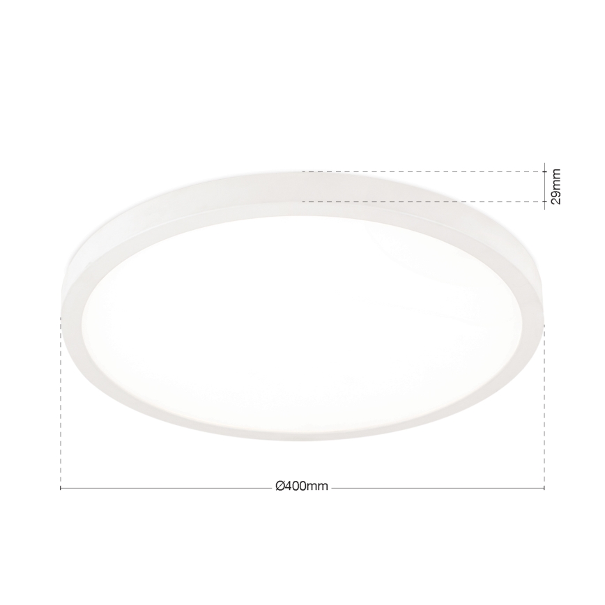Reguliuojamas LED lubinis šviestuvas DISC, 30 W, 230 V, 2700/3000/4000 K, Ø 40 cm, baltas