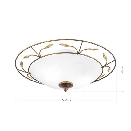 Lubinis šviestuvas LUCA 2xE14/40W/230V diametras 40 cm bronza/patina