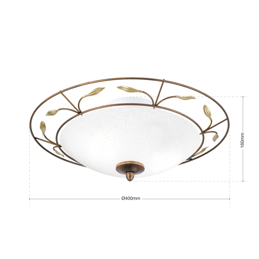 Lubinis šviestuvas LUCA 2xE14/40W/230V diametras 40 cm bronza/patina