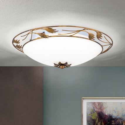 Lubinis šviestuvas FLEUR 3xE27/60W/230V diametras 50 cm bronza