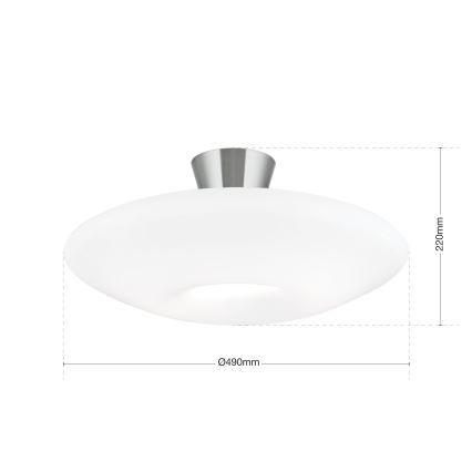 Lubinis šviestuvas BLANC 2xE27/60W/230V diametras 49 cm matinis chromas