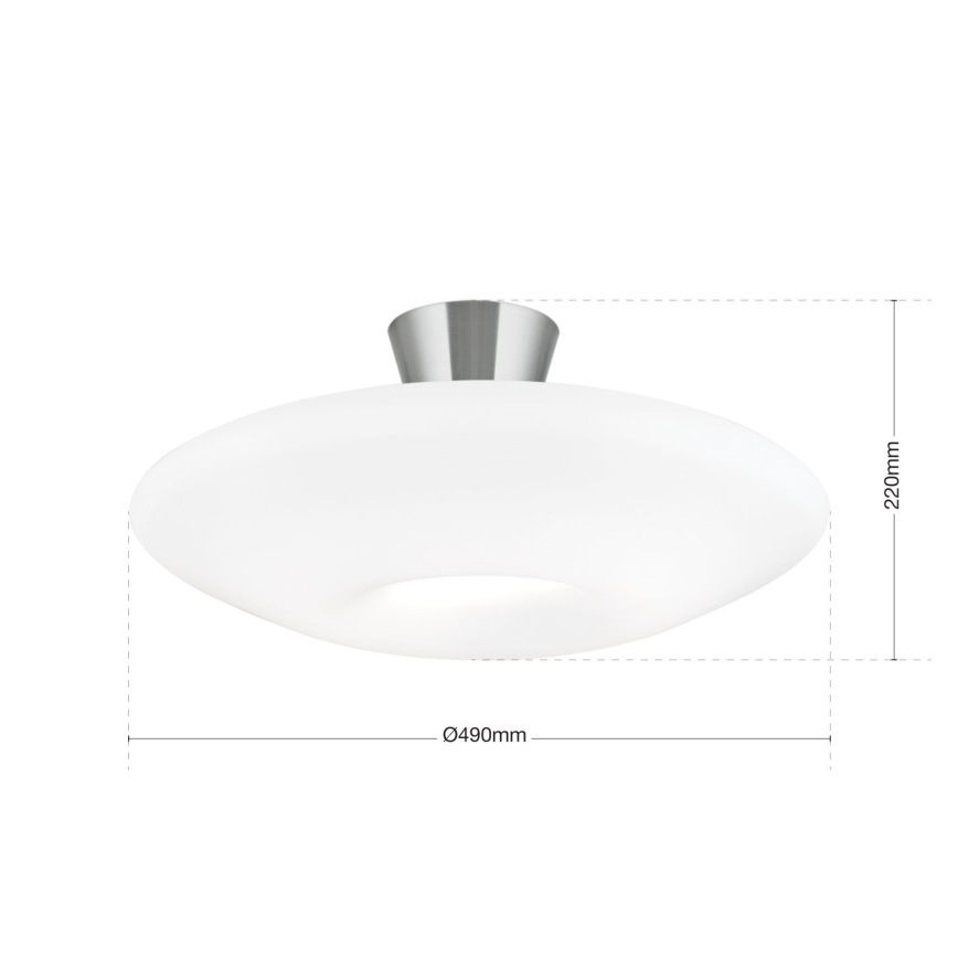 Lubinis šviestuvas BLANC 2xE27/60W/230V diametras 49 cm matinis chromas