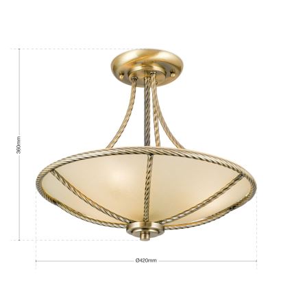Sietynas ant stulpo MAURO 3xE27/60W/230V diametras 42 cm bronza