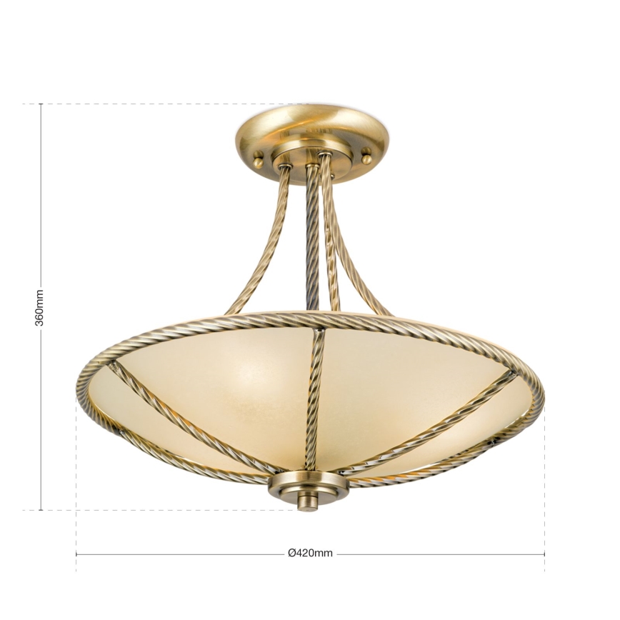 Sietynas ant stulpo MAURO 3xE27/60W/230V diametras 42 cm bronza