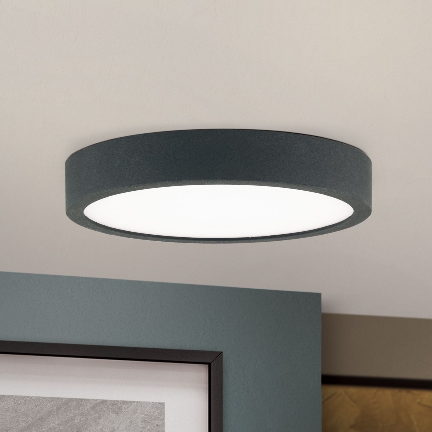 LED lubinis šviestuvas BULLY LED/12W/230V diametras 14 cm juoda