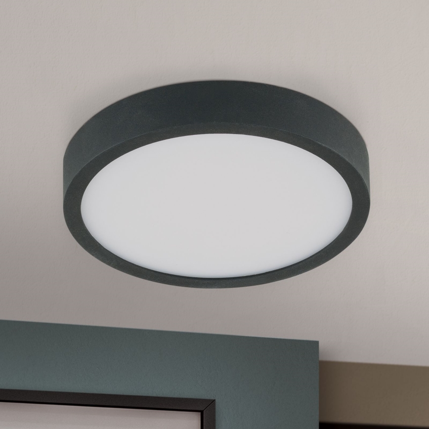 LED lubinis šviestuvas BULLY LED/12W/230V diametras 14 cm juoda