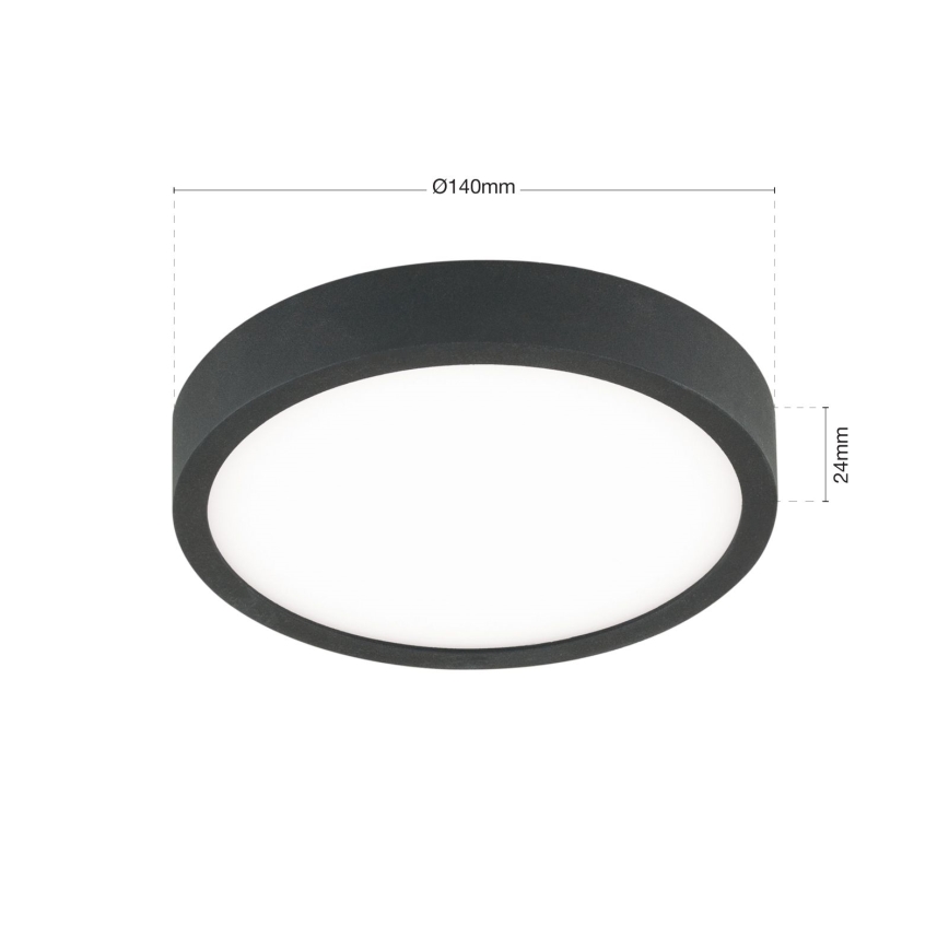 LED lubinis šviestuvas BULLY LED/12W/230V diametras 14 cm juoda