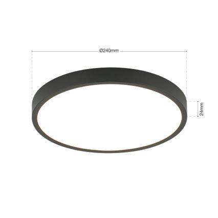 LED lubinis šviestuvas BULLY LED/24W/230V diametras 24 cm juoda