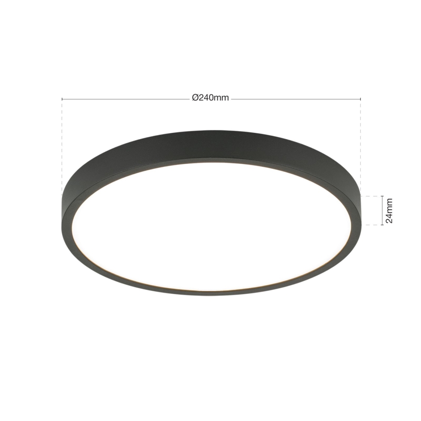LED lubinis šviestuvas BULLY LED/24W/230V diametras 24 cm juoda