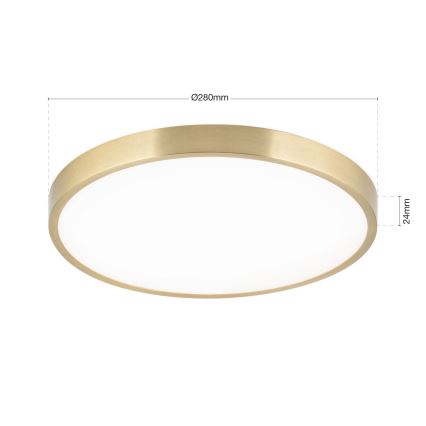 LED lubinis šviestuvas BULLY LED/28W/230V diametras 28 cm auksas