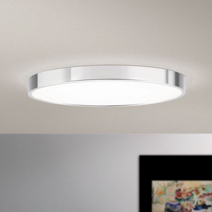 LED lubinis šviestuvas BULLY LED/28W/230V diametras 28 cm blizgus chromas